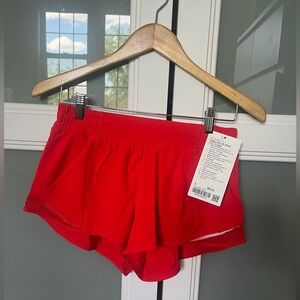 NWT lululemon red shorts (lined)